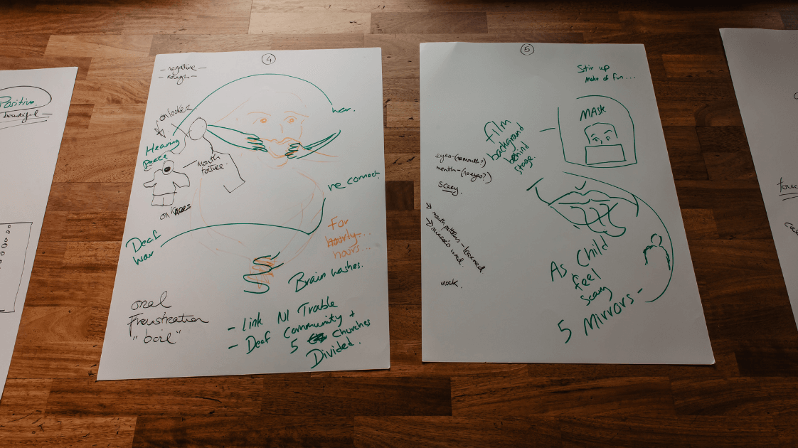 Paper with plans for the show